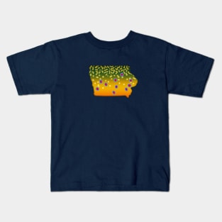 Brook Trout Fish Iowa State Map Fishing Gifts Kids T-Shirt